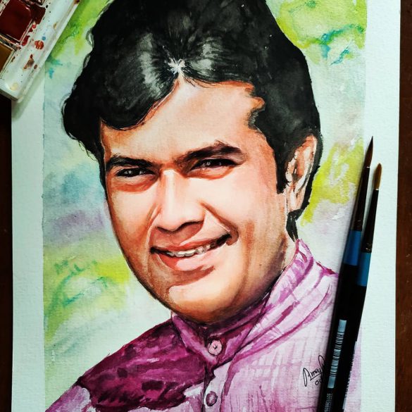 Watercolor Portrait - Rajesh KHanna